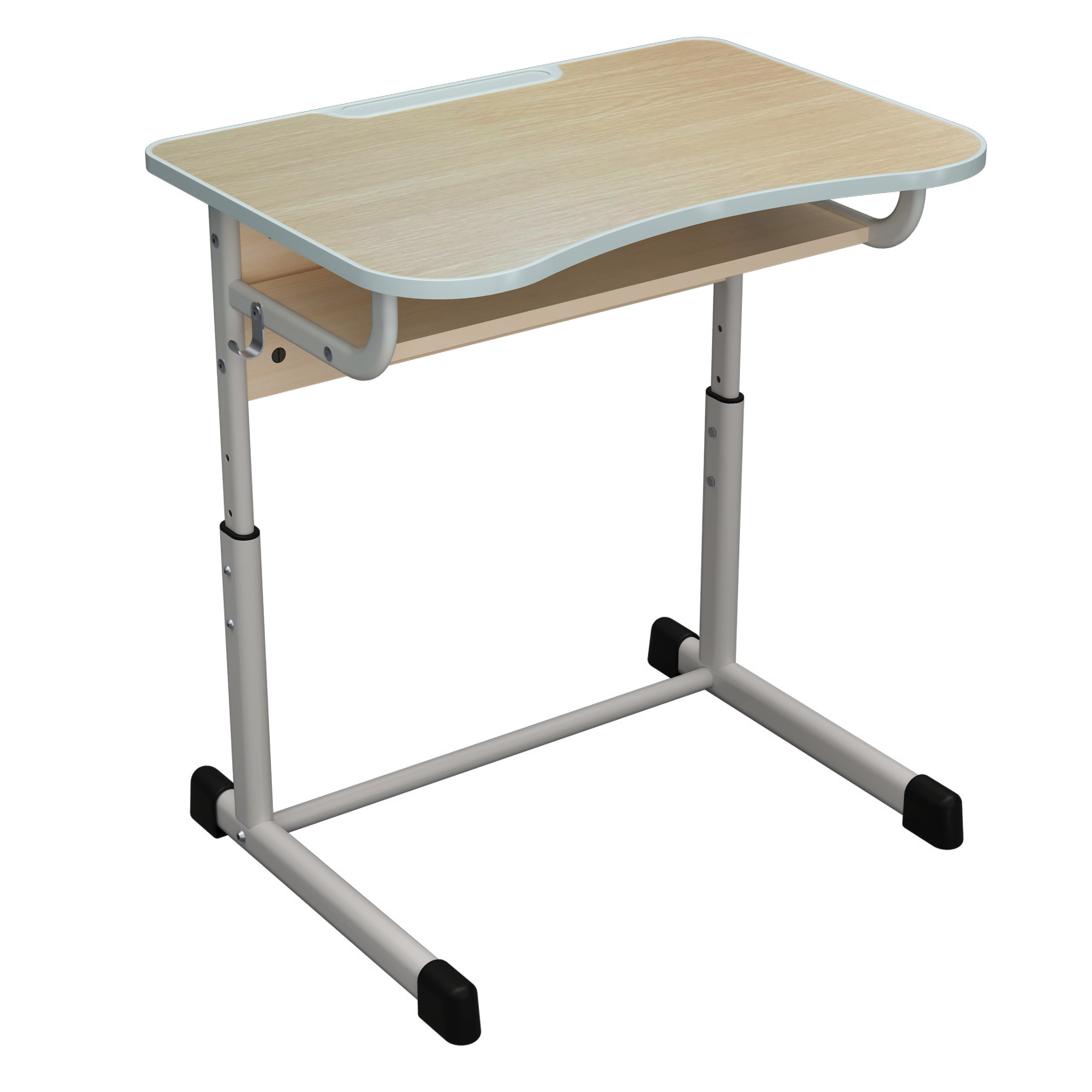 Стіл учнівський 1-місний з полицею та гачком, рост.група №4-7, АНШАР ГРУП (700х500х640-820мм.), 67697